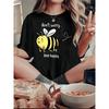 Women's Casual Bee Graphic Print T-Shirt Crew Neck Short Sleeve All-Season Top