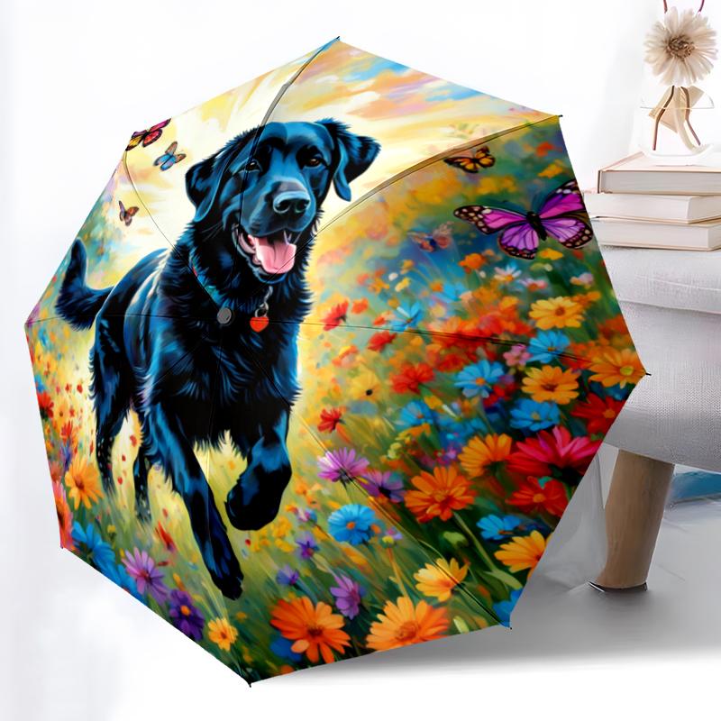 

1pc Sturdy 8-Bone Auto Umbrella, Basset Hound Dog Umbrella, Digital Printed, Foldable Umbrella for On-the-Go Outdoor Use