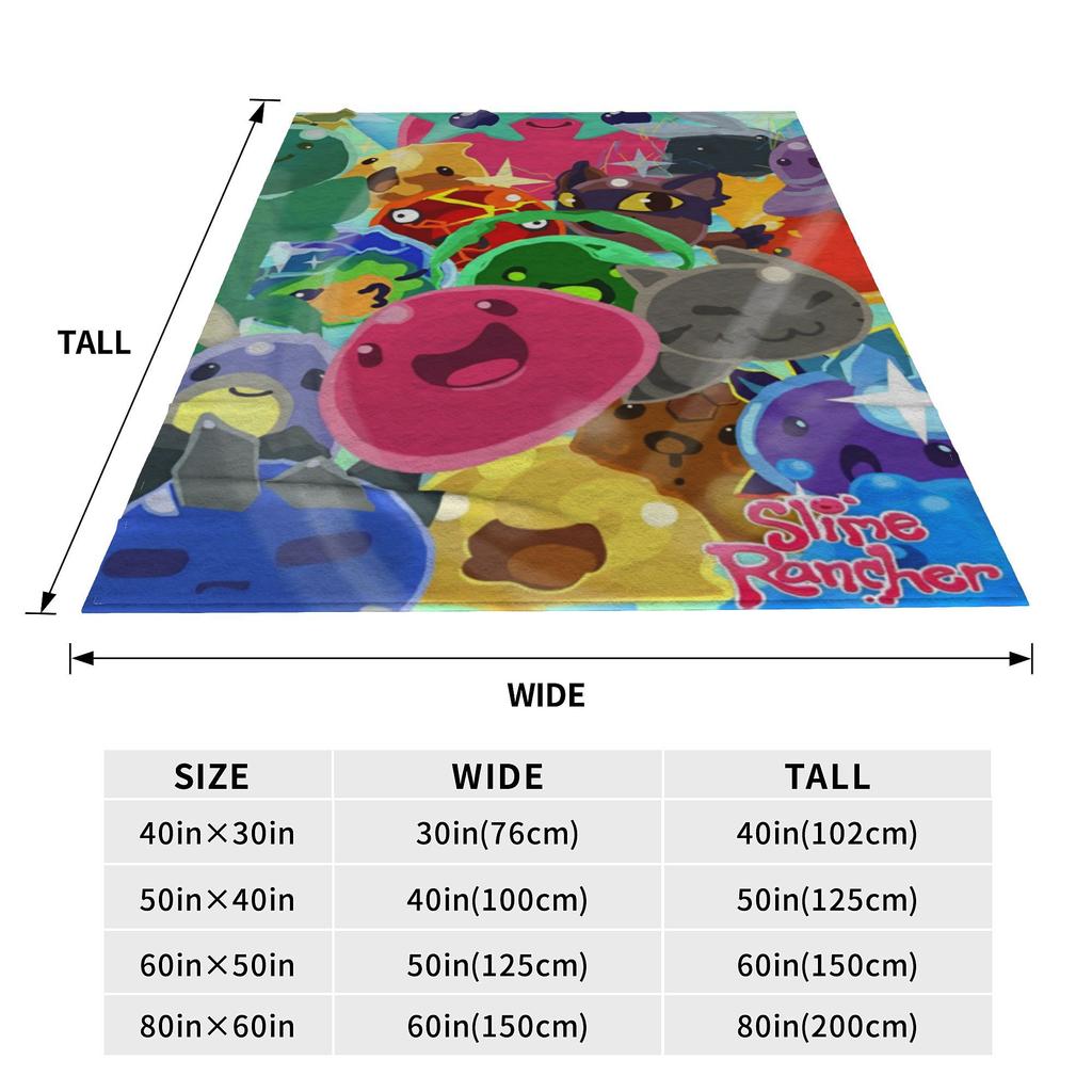 Slime Rancher Cartoon Spiel Plüschdecke Anime Niedlich Lustig Überwurfdecken für Zuhause 150*125cm Steppdecke Super Warm