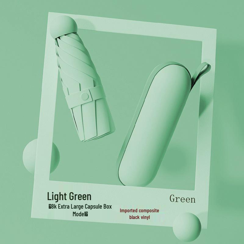 Compact Five-Fold Umbrella: Portable Pocket Sunshade & Rain Parasol for Women, Anti-UV Sunscreen Protection.