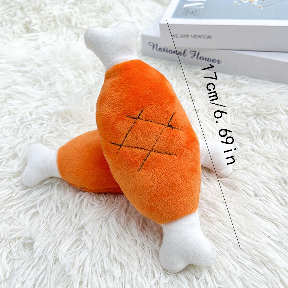 Plush Chicken Leg Dog Chew Toy - Soft Durable Pet Chewing Toy for Small Medium Dogs Puppy Teething Play Supplies