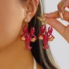 Exquisite Lobster Earrings Enameled Metal Ear Jewelry Cute Animal Earrings  for Girls Ladies