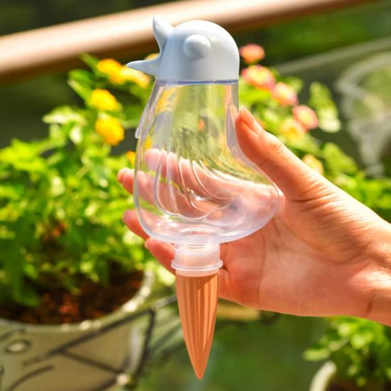 Bird Self Watering Spikes Clear Bird Bulb with Terracotta Spike Automatic Watering Spikes Plant Watering Device for Houseplants Outdoor Potted Plants