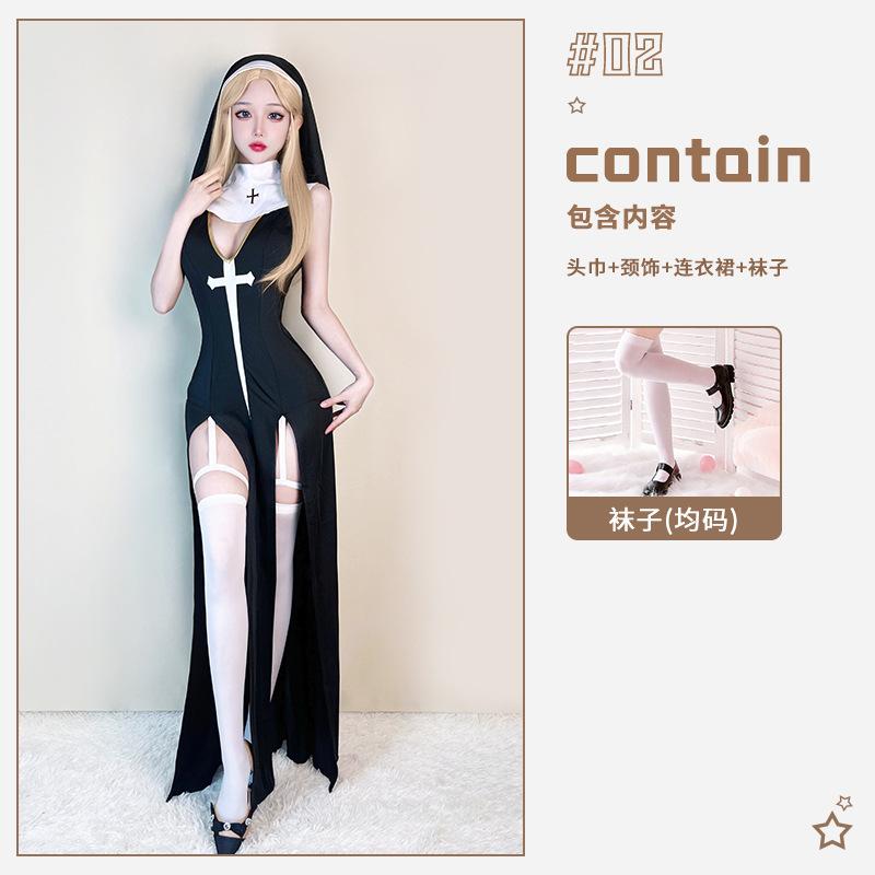 Halloween Adult Costume Sexy Nun Costume Mardi Gras Costume Cosplay