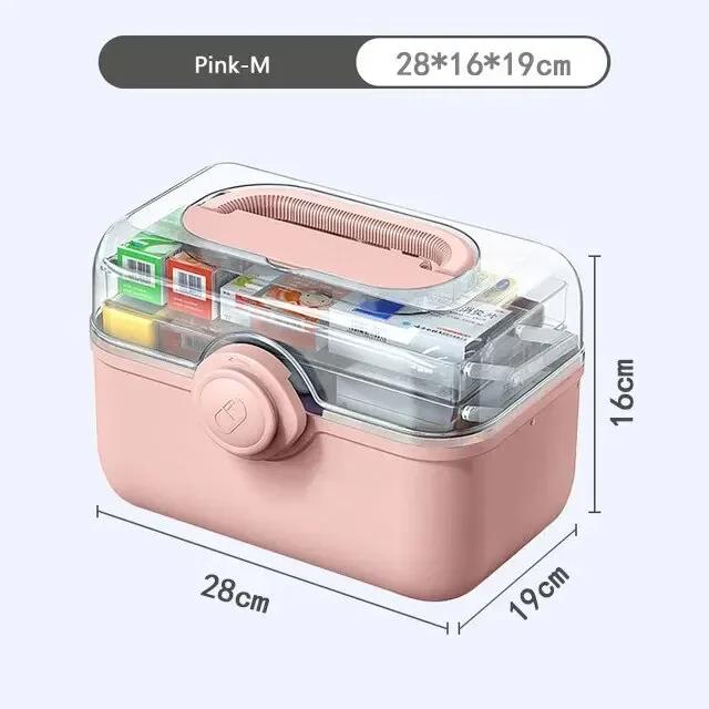 3 Layers Large Capacity Medicine First Aid Kit Medicines Split Multi-Layer Storage Boxes Portable Plastic Medical Box Household