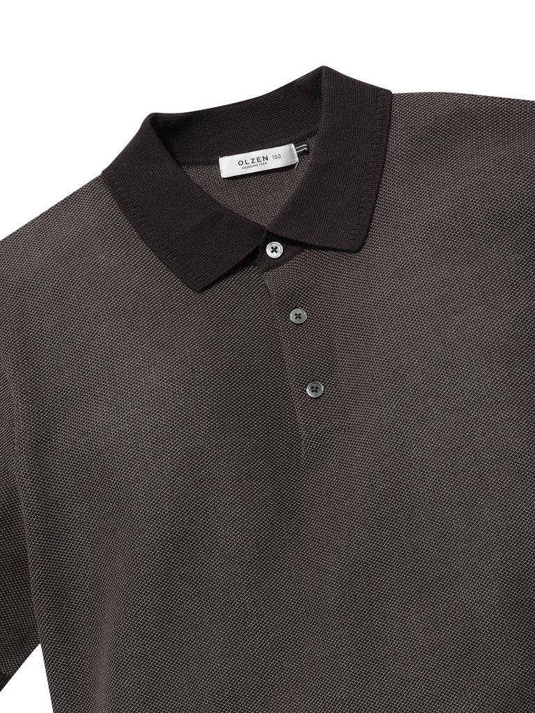 OLZEN Men'S Short Sleeve Pique Thierry Knit_Zog2Et1301Dbr