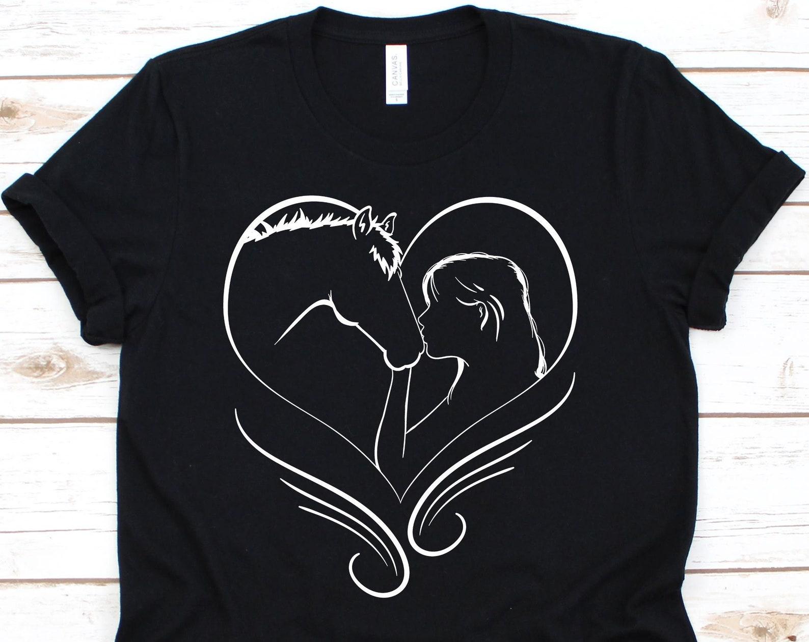 Girl Kissing Horse Shirt, Horse, Horse Lover Gift, Horse Riding Shirt, Horse Tee, Horse Racing, Cowgirls, Horse Girls, Kiss L