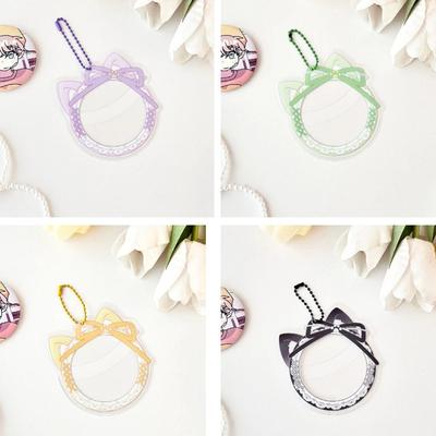 Kawaii Cat Ear Bow Lace PVC držák odznaku pro 58mm odznak Japonská anime hra Baji Potah Pain Bag Batoh Přívěsek na klíče