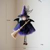 Halloween Netting Broom Witch Decoration Pendant Bell Hanging Witch Doll Costume Scene Decoration