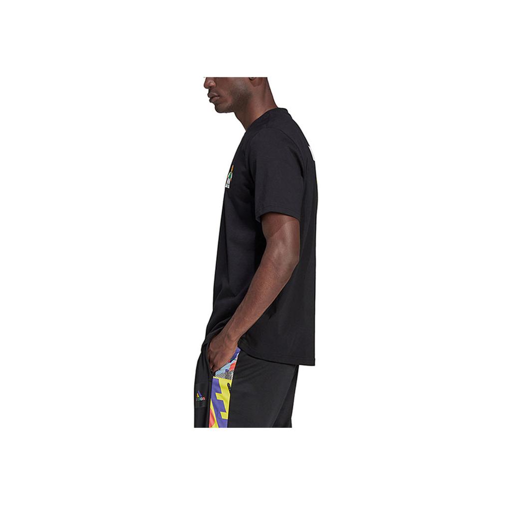 Adidas Printed Logo Crew Neck Short Sleeve T-Shirt Men Tops Black HG1400