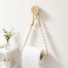 Hemp Rope Design Roll Paper Dispenser Punch-Free Wall-Mounted Toilet Paper Rack  Home Organizer