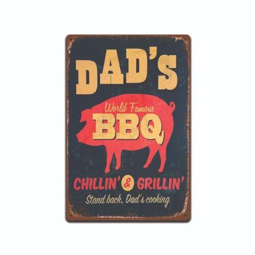 

Dads BBQ US Vintage Retro Tin Sign door Wall Decor Metal Bar Pub Poster lotAluminum 20x30cm（7.8x11.8inch）