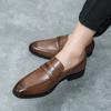 Designer Wedding Shoes Men's Loafers Slip-On Derby Shoes Retro Business Leather Man Shoes Casual Social Dress Shoes