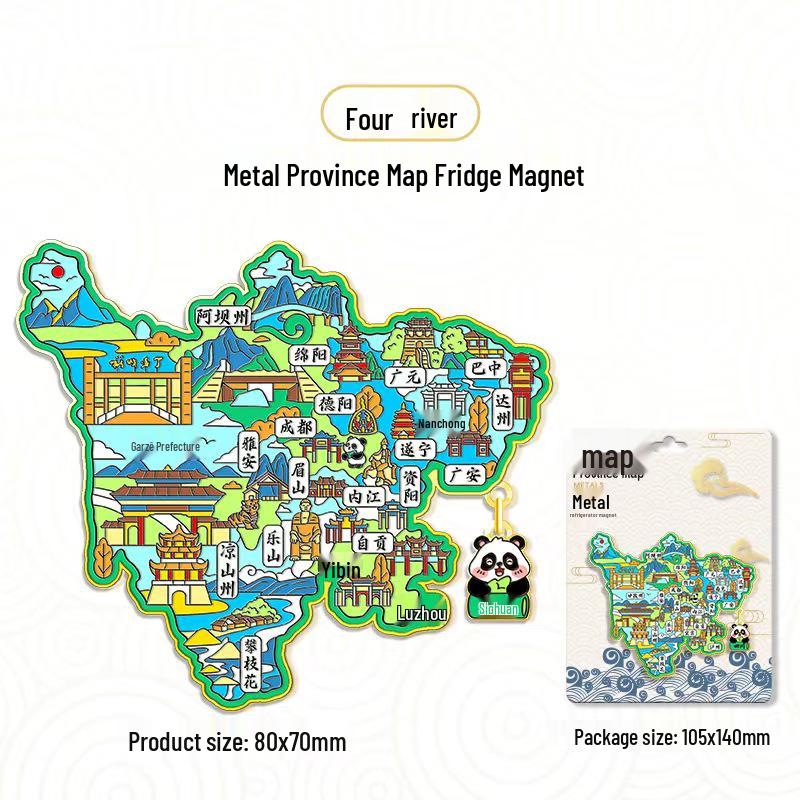 3D China Karte Anhänger Kühlschrankmagnet – Stadt Touristen Souvenir & Kulturelle Dekoration