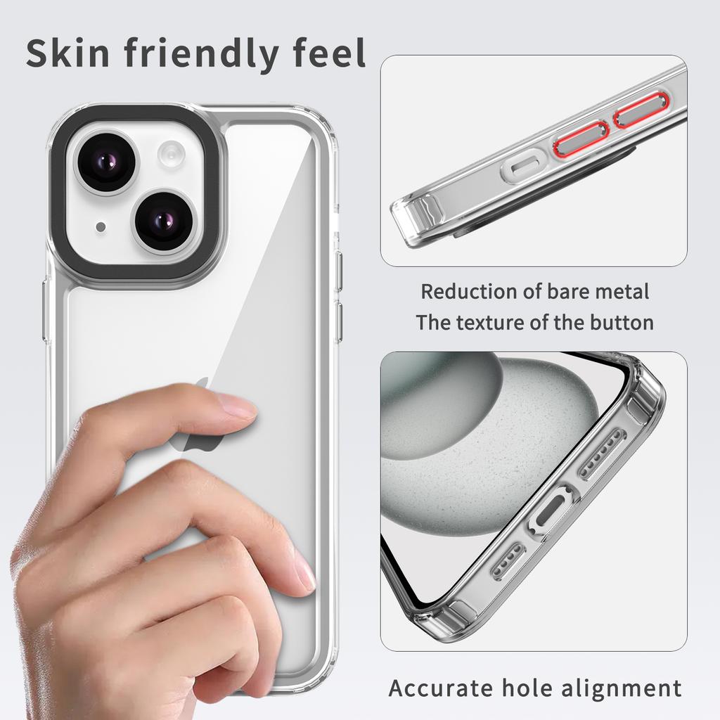 For iPhone 13 Case PC+TPU Protective Phone Cover High Transparency
