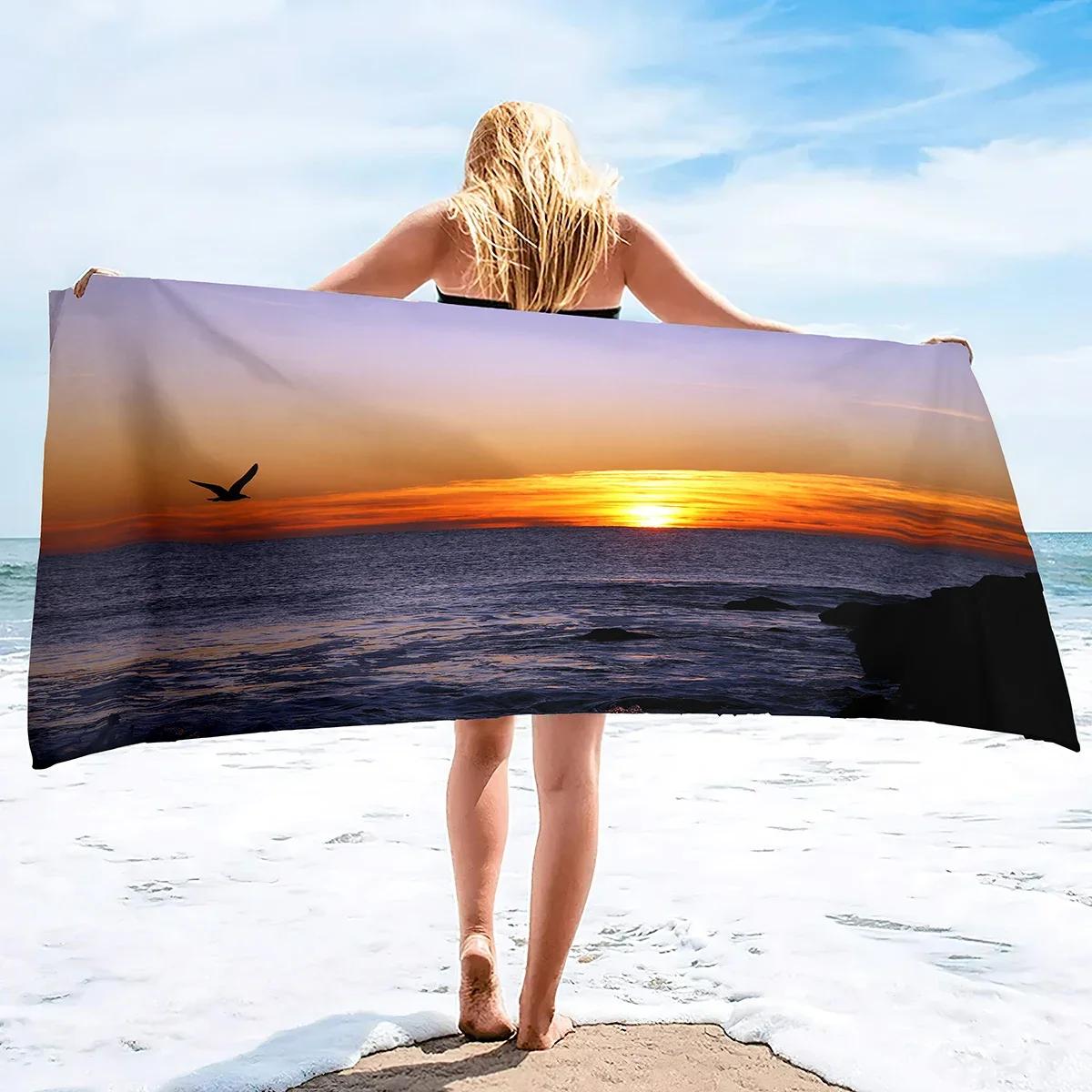 

Seagull Beach Towel,Microfiber Beach Towel Fast Drying,Sand Free Beach Towel Super Lightweight Towels for Swimming Pool,Camping W40*H60(CM)