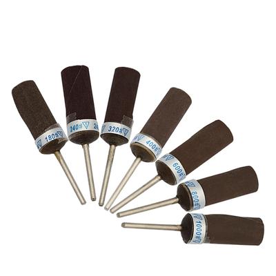 Roda de lixa de aba 60/80/120/180 grão 6 mm haste ferramenta rotativa abrasiva para polimento Dremel formato de bola