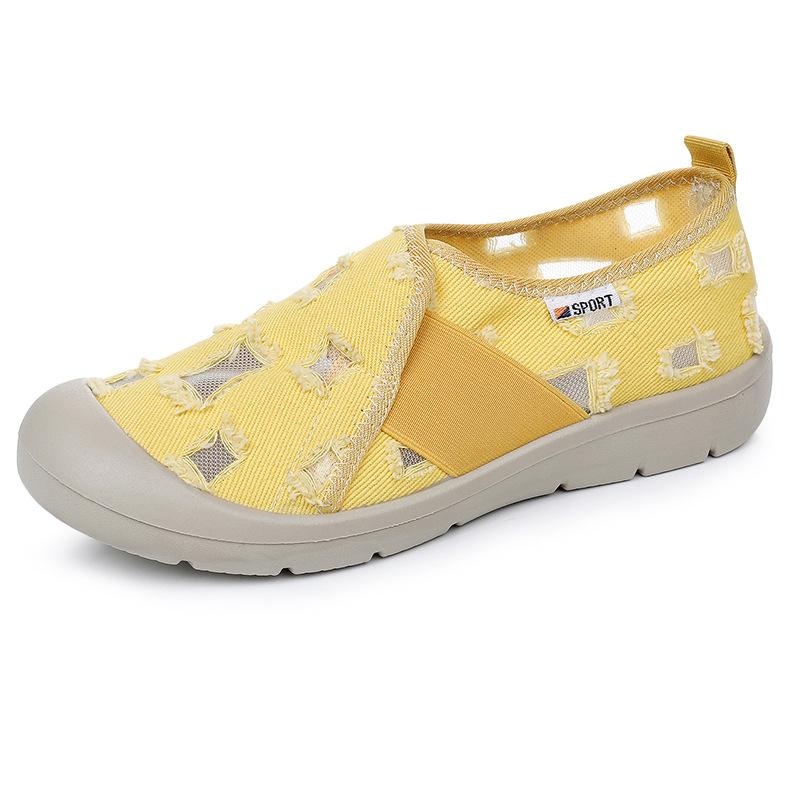 

Женские летние дышащие сетчатые балетки, рыбацкие туфли, мягкие эспадрильи, балетки, новые туфли без застежек, лоферы для женщин 42 жёлтый