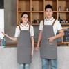Korean Style Canvas Apron - Waterproof Pure Cotton for Coffee Shops, Nail Art, Men & Women Chefs