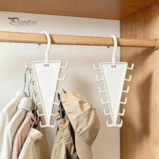 Scarf Hanger Hook V Shaped Double-Sided Closet Organizer, 360 Degree Rotating Multi-Layer Vertical Hanger, with Clutter Reduction Clothes 12 Non-Slip