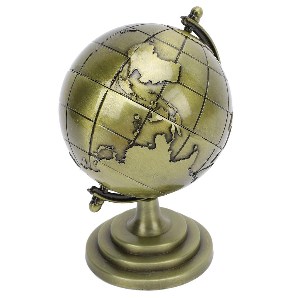 World Globe Alloy Metallic Luster and Texture 360 Degrees  Rotating Educational Globe for Office Study