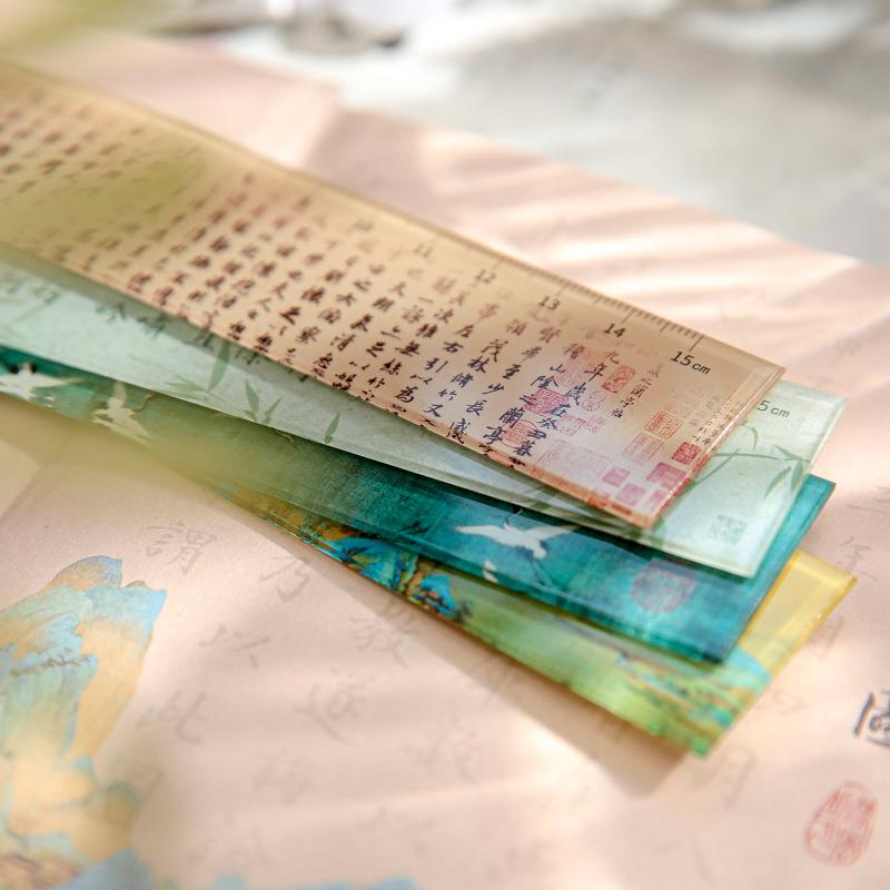 Mr. Paper Acrylic Ruler - Starry River Series: Ancient Art Style Student Stationery.