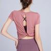 Spring and Summer Fashion Yoga Clothes Women's Quick-Drying Breathable Running Simple T-shirt Nude Feel Sports Tops Fitness Short-Sleeved Blouse