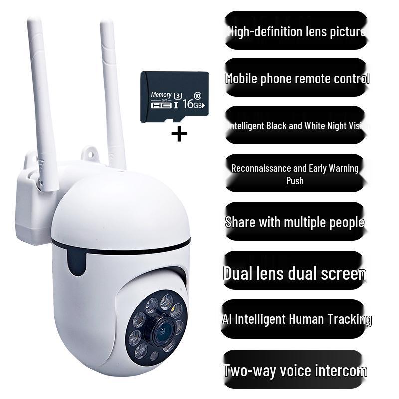 360° Rotating HD Night Vision Outdoor WiFi Camera with Remote App Monitoring