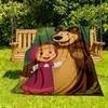 1pc Masha Bear Outdoor Blanket Lightweight Flannel, Soft & Warm, All-Season Use for Sofa, Outdoor, Camping, Living Room, Office138