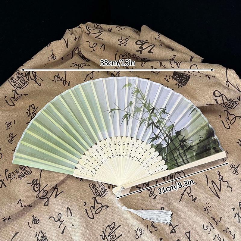 Retro Hand Fan Bamboo Folding Fans Chinese Style Dancing Fans Elegent Chinese Fan Art Craft Gift Female Woman Fan Photo Props