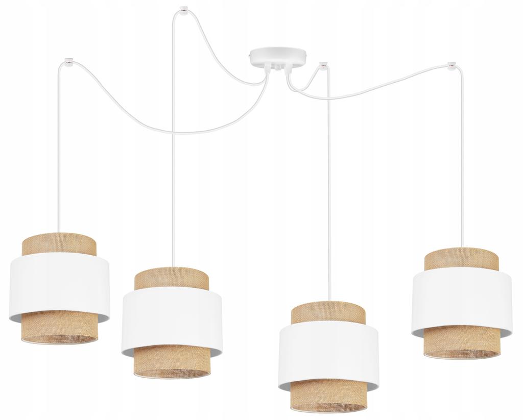 Hanging Lamp, Ceiling Chandelier, Lampshade, Boho Juta