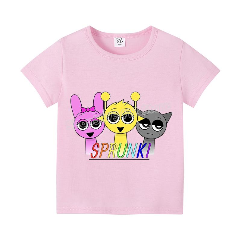 Sprunkis T-Shirt Kids Camisetas Toddler Girls Short Sleeve Tops Boys Cartoon Soft Comfortable Clothes Child Tees Birthday Gift