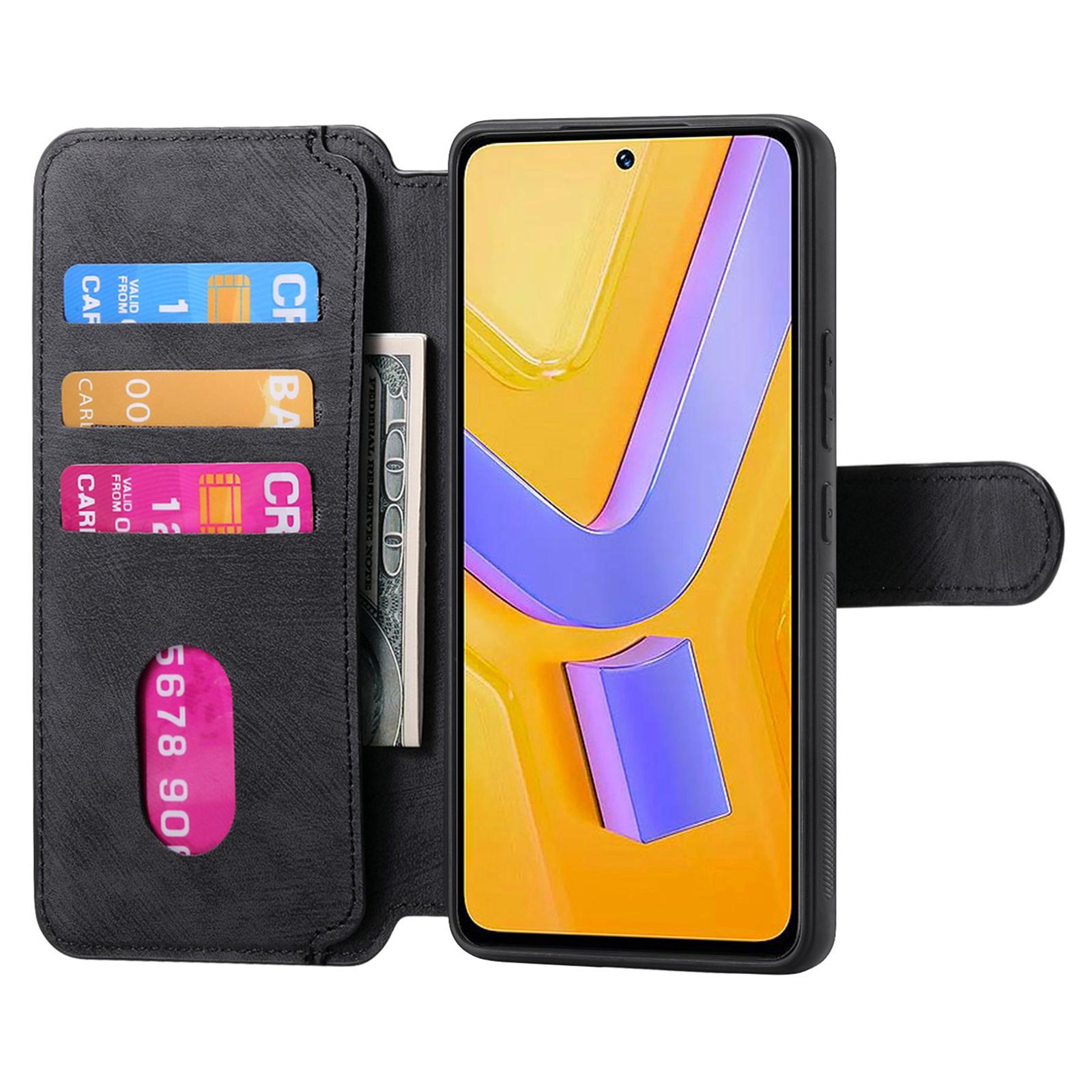 

For vivo V40 SE 5G Magnetic Case CASENEO Detachable Leather Phone Wallet Cover Black