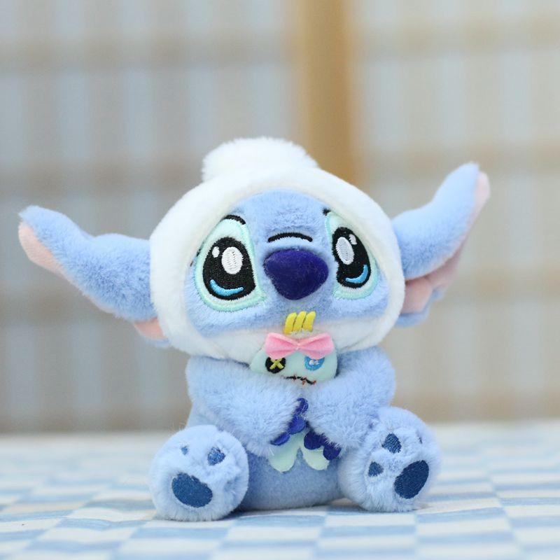 Adorable Capybara Plush Pendant with Floral Quilted Military Coat Keychain