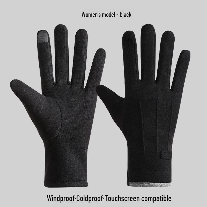 

Women s Winter Touchscreen Motorcycle Gloves, Warm Velvet, Coldproof, for Outdoor Riding One Size