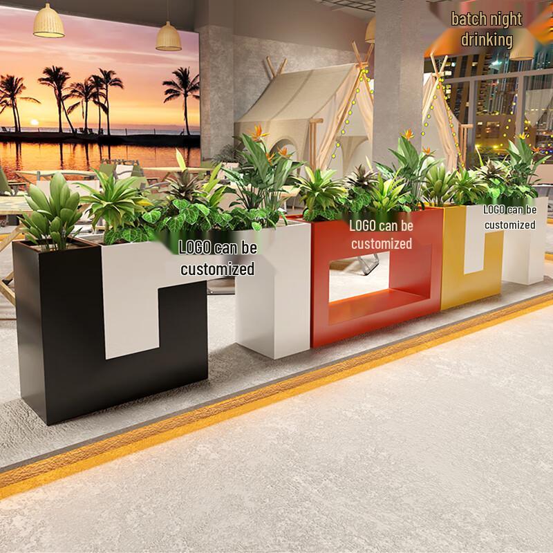 Outdoor Red Stainless Steel Planter Box