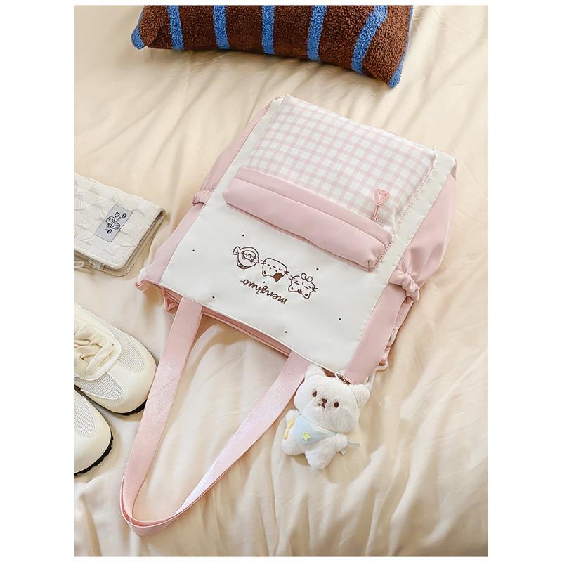 Lightweight and largecapacity backpack, new Japanese ins, highvalue, fresh and sweet plaid, junior high school schoolbag.