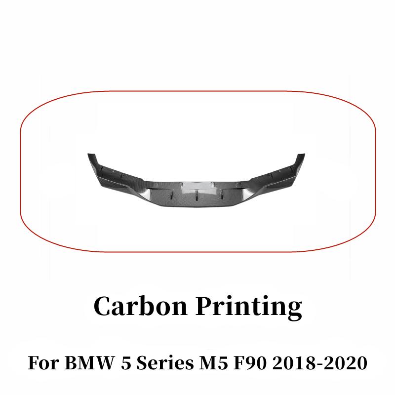 For 2018-2020 BMW 5 Series M5 F90 3pcs/Set Car Front Bumper Lip Chin Spoiler Carbon Black Bodykit Exterior Tuning Accessories