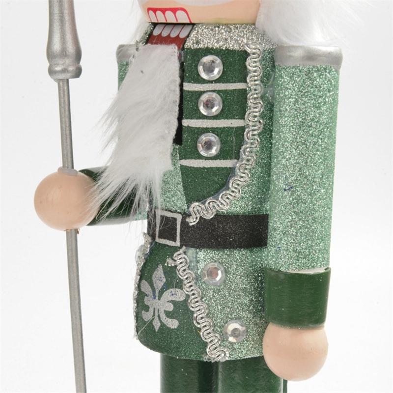 Christmas Nutcrackers Ornament Small Wooden Soldier Christmas Decorations Nutcrackers Figure Ornament for Table Shelf
