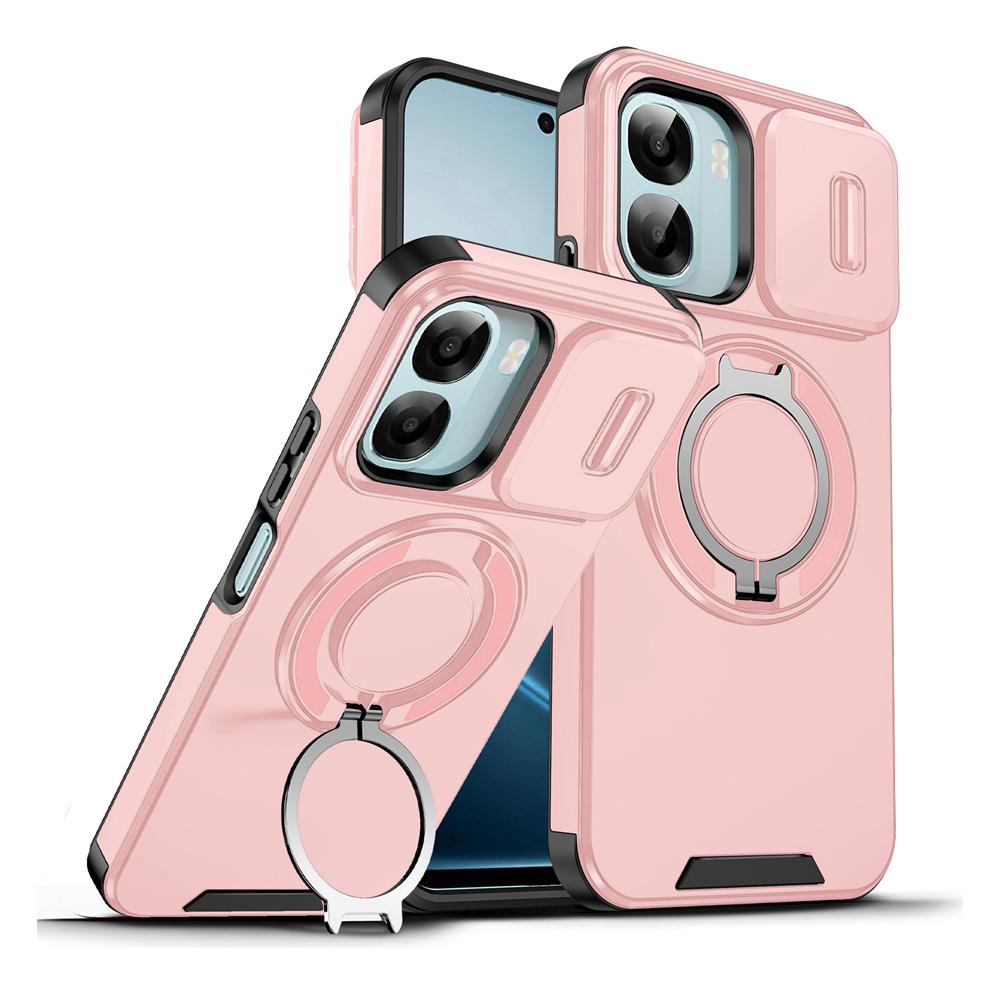 KEYSION 360° Rotating Ring Stand Phone Case for OPPO A6x 5G A6 A6t Pro A6s 5G Slide Camera Protection Magnetic Shockproof Cover