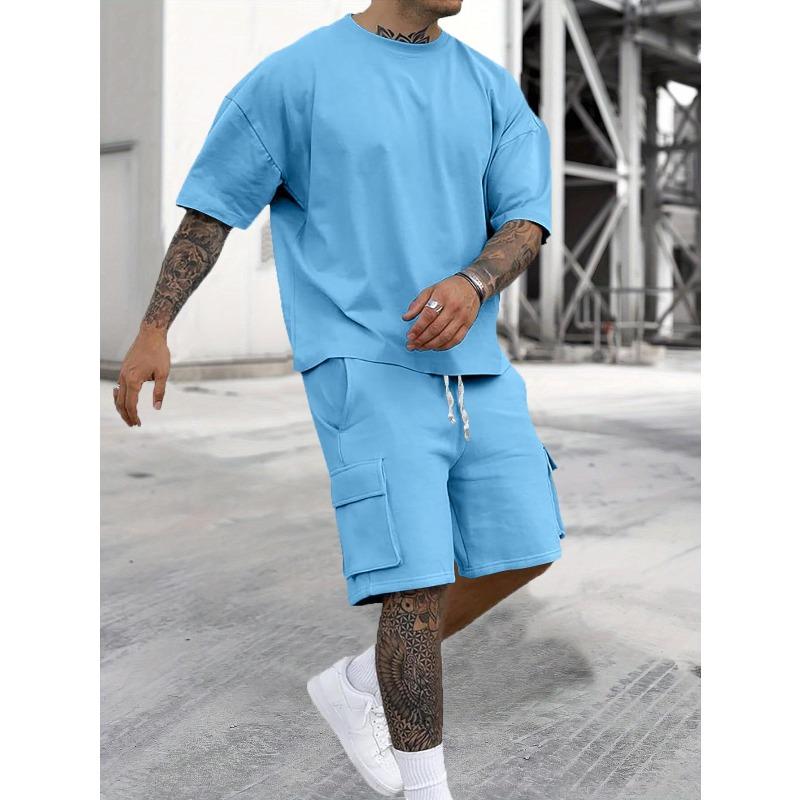 Men's Summer 2026 Fashion T-Shirt & Workwear Shorts Casual Sports Set