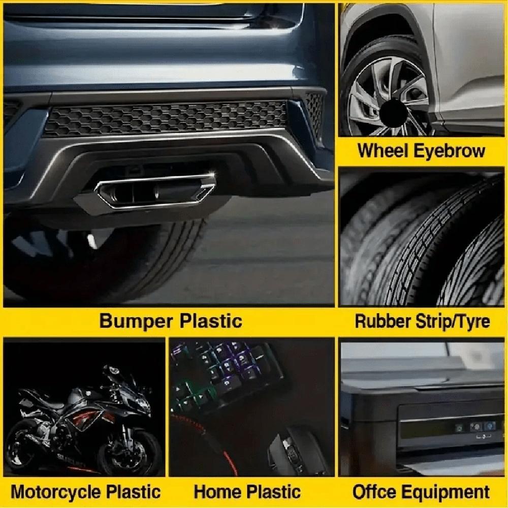 All-in-One Plastic & Tire Coating Wax - Scratch Repair & Gloss Restorer for Cars, Motorcycles, Boats, Furniture - Heavy-Duty 2-3