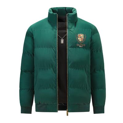 Novo Estilo de Inverno Masculino de Alta Qualidade Bordado com Gola Alta de Algodão para Jovens Casaco de Algodão Engrossado Quente e Moderno