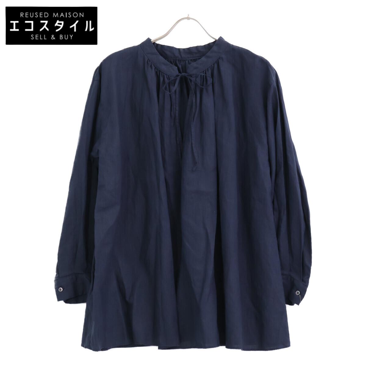 

Graphpaper GL241-50277B Льняная блуза-смок / Льняная блуза-смок топы 00 Темно-синийПоношенный