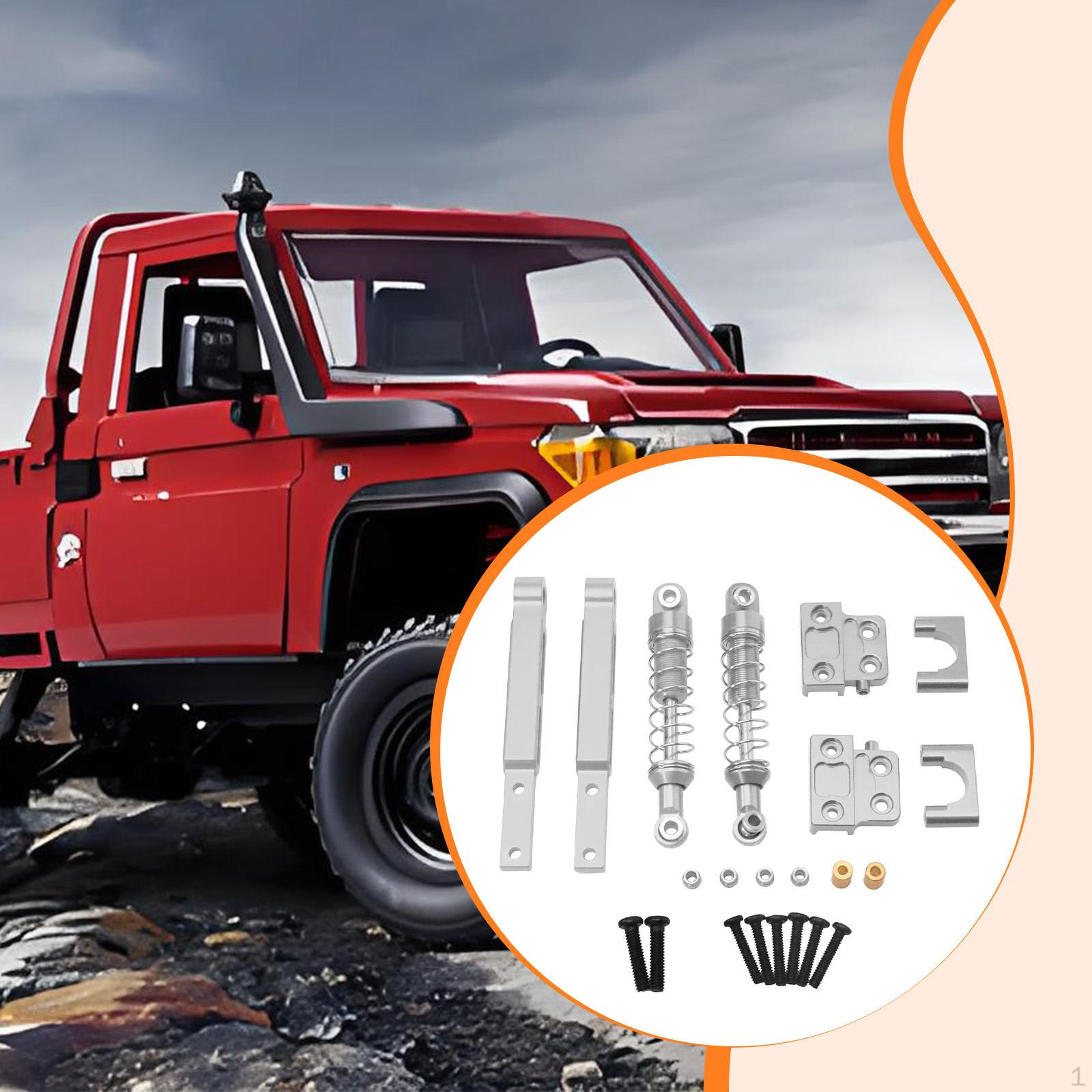 

RC Metal Shock Absorber with Pull Rod Oil Filled Shocks DIY Modified Aluminum Alloy Replacements for срібний