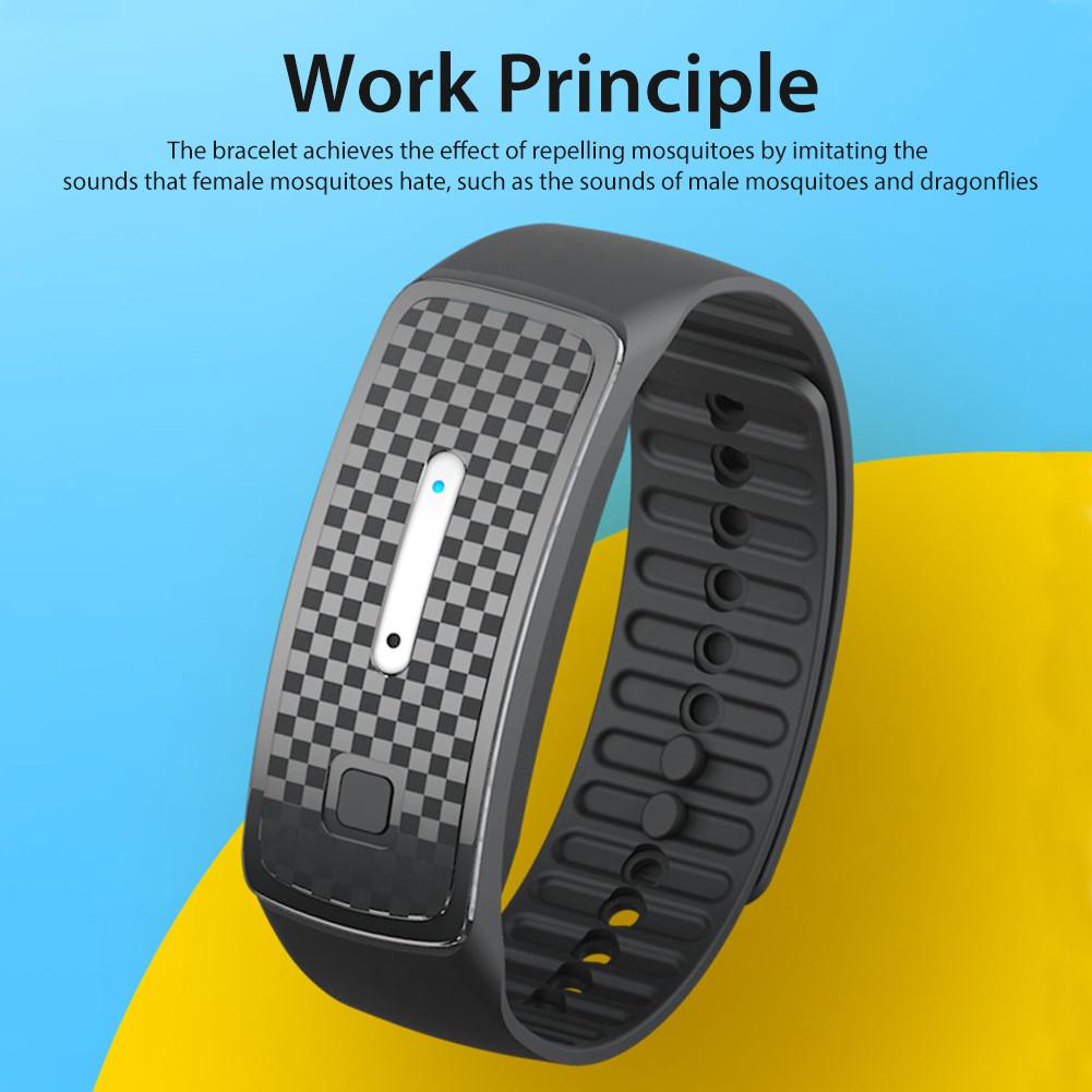 Ultrasonic Anti Mosquitoes Bite Wristband 3 Modes Kids Adult Repellents Watch Waterproof Rechargeable for Summer Indoor Outdoor