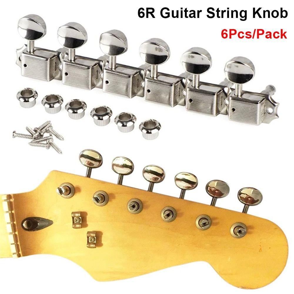 1Set 6-in-Line Guitar String Knob 6 Right 6R Combination Tool Tuning Key Pegs  for ST/TL Style