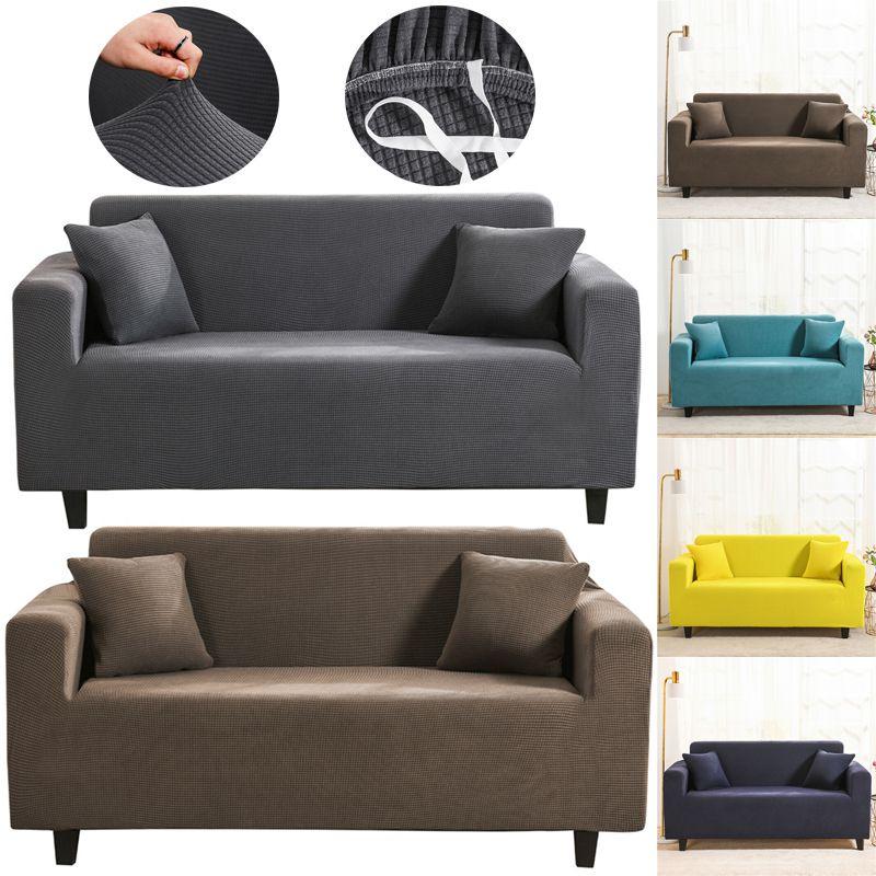 Luxurious Elastic Stretch Sofa Cover In Solid Colors For Ultimate Furniture Protection