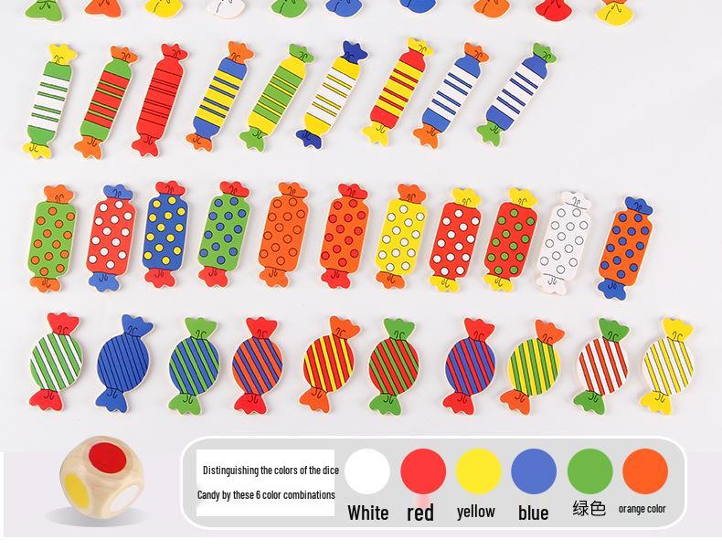 Candy-Shaped Memory Matching Game - Wooden Educational Toy for Parent-Child Play