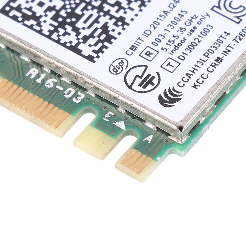 1Pc 1200Mbps Bluetooth 4.0 Wifi Wireless Network Card Ngff Wifi Dongle Ac Dual Band 2.4G 5G For Laptop Intel 7260 7260Ngw